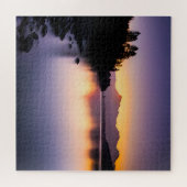 Zonsondergang reflecterend over een meer legpuzzel (Horizontaal)
