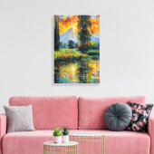 Zonsondergang Reflectie Levendig Landschap Impress Canvas Afdruk (Insitu (Woonkamer))