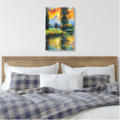 Zonsondergang Reflectie Levendig Landschap Impress Canvas Afdruk (Insitu (Slaapkamer))
