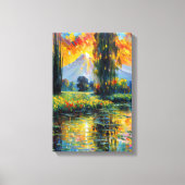Zonsondergang Reflectie Levendig Landschap Impress Canvas Afdruk (Voorkant)