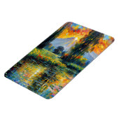 Zonsondergang Reflectie Levendig Landschap Impress Magneet (Linkerzijde)