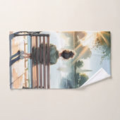 Zonsondergang Reflecties Meer Scene Bad Handdoek (Handdoek)