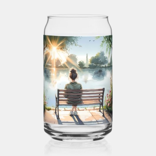 Zonsondergang Reflecties Meer Scene Blikvorm Glas (Voorkant)
