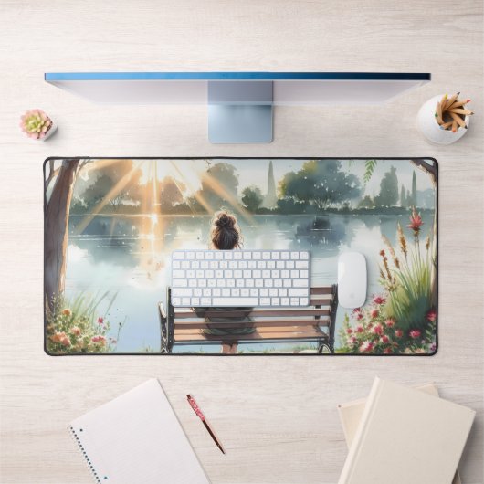 Zonsondergang Reflecties Meer Scene Bureaumat (Kantoor 1)