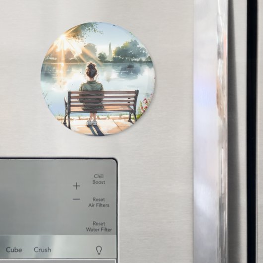 Zonsondergang Reflecties Meer Scene Magneet (Insitu (Koelkast))