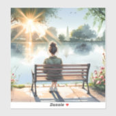 Zonsondergang Reflecties Meer Scene Sticker (Vel)
