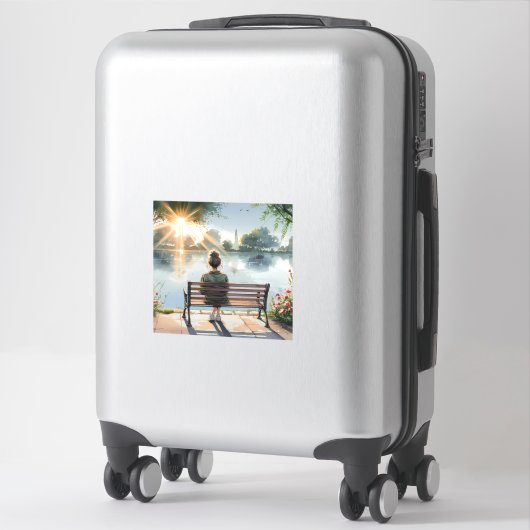 Zonsondergang Reflecties Meer Scene Sticker (Koffer)