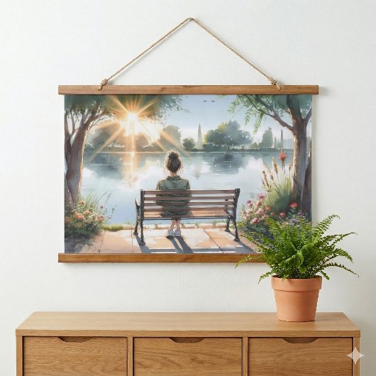 Zonsondergang Reflecties Merenlandschap Hangend Wandkleed