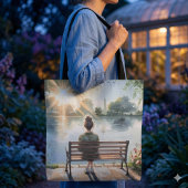 Zonsondergang Reflecties Merenlandschap Tote Bag