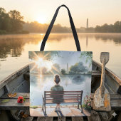 Zonsondergang Reflecties Merenlandschap Tote Bag