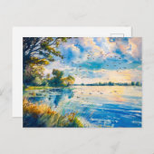 Zonsondergang reflecties op Havel Havelland Waterv Briefkaart (Voorkant / Achterkant)