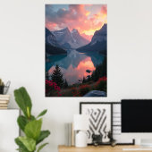 Zonsondergang Reflecties Poster (Thuiskantoor)