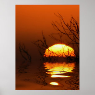 Zonsondergang Reflecties Poster