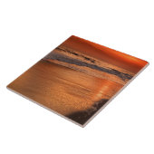 Zonsondergang reflecties van wolken en oceaankust tegeltje (Zijkant)