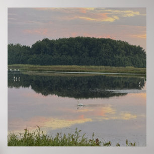 Zonsondergang Reflecties Waterlandschap Poster