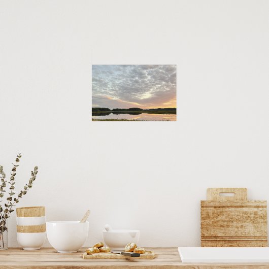 Zonsondergang Reflecties Waterlandschap Poster (Keuken)