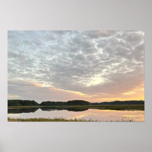 Zonsondergang Reflecties Waterlandschap Poster (Voorkant)