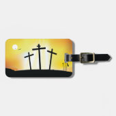 Zonsondergang Religieuze Kruisen Bagagelabel (Voorkant horizontaal)