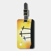 Zonsondergang Religieuze Kruisen Bagagelabel (Voorkant verticaal)