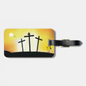 Zonsondergang Religieuze Kruisen Bagagelabel (Achterkant horizontaal)
