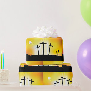 Zonsondergang Religieuze Kruisen Cadeaupapier