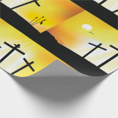 Zonsondergang Religieuze Kruisen Cadeaupapier