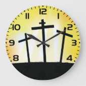 Zonsondergang Religieuze Kruisen Grote Klok (Voorkant)