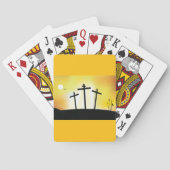 Zonsondergang religieuze kruisen speelkaarten (Achterkant)
