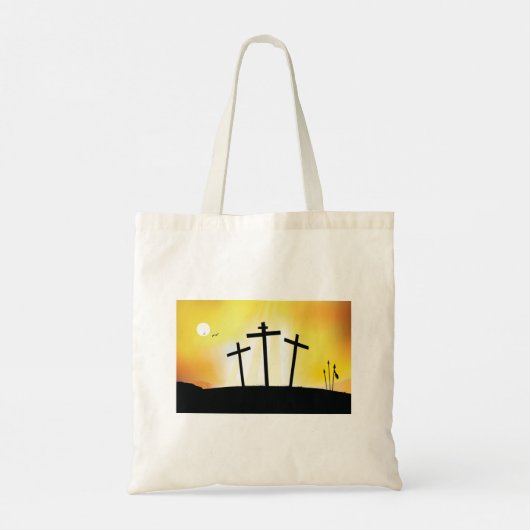 Zonsondergang Religieuze Kruisen Tote Bag (Achterkant)