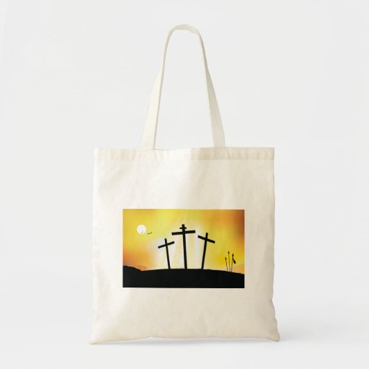 Zonsondergang Religieuze Kruisen Tote Bag (Voorkant)
