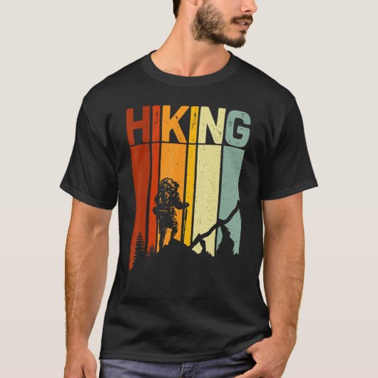 Zonsondergang Retro  Natuur Bergwandelen T-shirt (Voorkant)