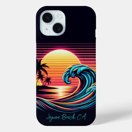 Zonsondergang Retro Surf Wave Case-Mate iPhone Case (Achterkant)