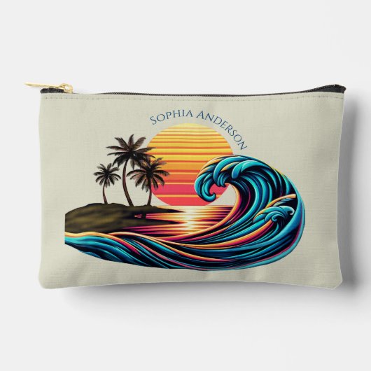 Zonsondergang Retro Surf-Wave Etui (Voorkant)