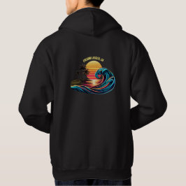 Zonsondergang Retro Surf Wave Hoodie
