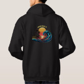 Zonsondergang Retro Surf Wave Hoodie (Achterkant)