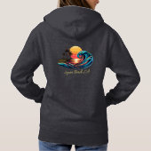 Zonsondergang Retro Surf Wave Hoodie (Achterkant)
