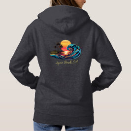Zonsondergang Retro Surf Wave Hoodie