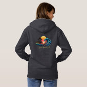 Zonsondergang Retro Surf Wave Hoodie (Achterkant volledig)