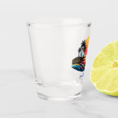 Zonsondergang Retro Surf Wave Shot Glas (Links)