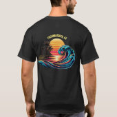 Zonsondergang Retro Surf Wave T-shirt (Achterkant)