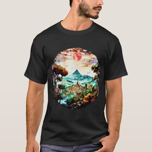 Zonsondergang retro t-shirt (Voorkant)