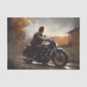 Zonsondergang Rijder Motorfiets Decoupage Tissuepapier (Voorkant)