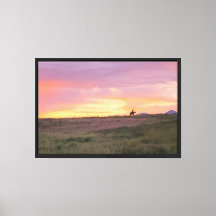 Zonsondergang Rit Op Gerekt Canvas