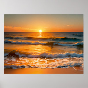 Zonsondergang Ritmes: Strandballet Poster