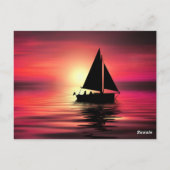Zonsondergang, Roeiboot Silhouette-16497 Briefkaart (Achterkant)