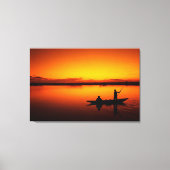 Zonsondergang, Roeiboot Silhouette-16497 Canvas Afdruk (Voorkant)