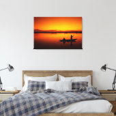 Zonsondergang, Roeiboot Silhouette-16497 Canvas Afdruk (Insitu (Slaapkamer))
