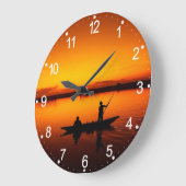Zonsondergang, Roeiboot Silhouette-16497 Grote Klok (Hoek)
