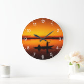 Zonsondergang, Roeiboot Silhouette-16497 Grote Klok (Huis)