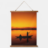 Zonsondergang, Roeiboot Silhouette-16497 Hangend Wandkleed (Voorkant)